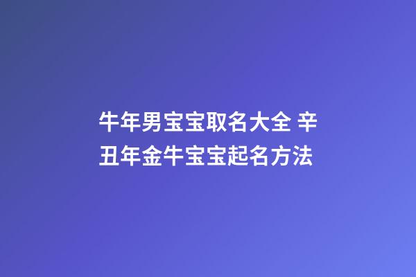 牛年男宝宝取名大全 辛丑年金牛宝宝起名方法